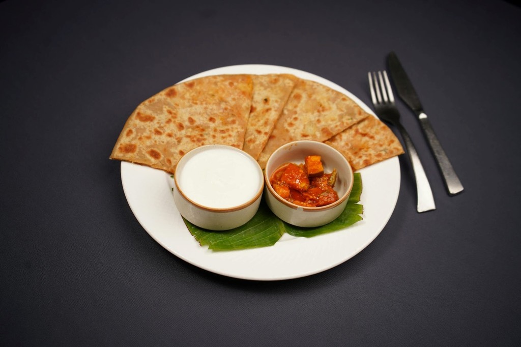 Veggie Paratha and Yogurt